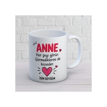 Anne İsim Alanlı Esprili Kupa Bardak Aile Temalı Tasarım 474 Beyaz Beyaz