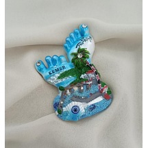 Magnet Ayak Parmak Palmiye Nazar Göz Boncuk Taşlı Mıknatıslı Buzdolabı Süsü