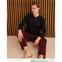 Pijamoni Erkek Süprem Uzun Kol İnce Pijama Takımı 6300-1 001