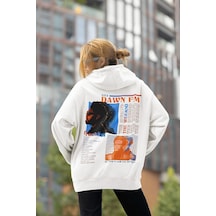 Sevbano Tasarım The Weeknd 103.5 Dawn Fm Yazılı Unisex Oversize Rapper Ho Beyaz