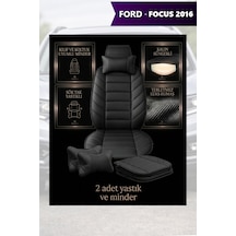 Focus 2016 Uyumlu Premium Siyah Renk Lüks 2 Adet Minder Ve Yastık
