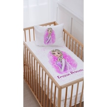%100 Pamuk Anne Yanı Beşik Nevresim Takımı 60x100 Pembe Elsa