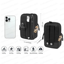 Motiva 18cm Taktik Modüler Mini Siyah Göğüs Telefon Molle Çantası