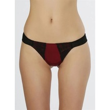Magic Form 399 Saten Kumaşlı Brazil Külot - Siyah-bordo Çok Renkli