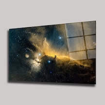 Derin Uzay Ve Altın Nebula - Cam Tablo - Deg0340 70 X 110 Cm