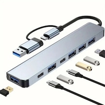 8 İn 1 Usb Çevirici Notebook Macbook Type-c Uyumlu Görüntü Aktarıcı Hub 5468