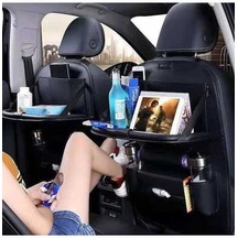 Novahub Kahverengi Deri Araba Koltuğu Organizatör Çantası - Katlanabilir Seyahat Depolama Tasarımı Kahverengi