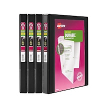 Durable Şeffaf Dosya, 4'lü Paket, 0,5 İnç, Siyah Diğer