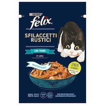 Purina Felix Pouch Tasty Shreds Ton Balıklı Lezzetli Et Dilimleri Yetişkin Kedi Maması 12 x 80 G