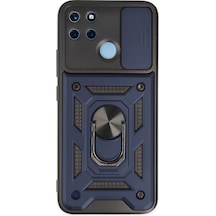 Uryport Realme C25y Kılıf Pars Lens Yüzüklü Silikon - Lacivert