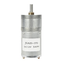 12v 5rpm Jga25-370 Redüktörlü Dc Motor Metal Dişli Yüksek Tork Kuvvet 25mm Robot Oyuncak