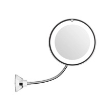 Vkemall 10x Büyüteçli Makyaj Aynası, Led Ayna Ayarlanabilir Esnek Kaz Boynu Kilitli Emiş