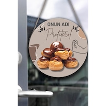 Profiterol Salonu Duvar, Kapı, Tek Taraflı Askılı Pano Karşılama Tabelası, Profiterol Dükkan Süsü, 30 X 50 Cm
