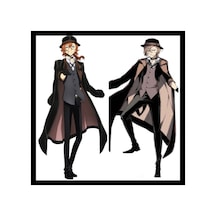 Owl Bag Chuuya Nakahara Bungou Stray Dogs Desenli Tek Yön Baskılı Sarılma Yastığı Kılıfı Çok Renkli