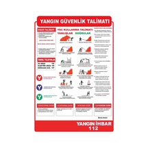 Yangın Güvenlik Talimatı İş Güvenliği Uyarı Levhası 1 Adet