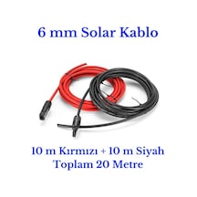 6 mm Mc4 Soketli 20 Metre (10m+10m) Güneş Paneli Solar Kablo