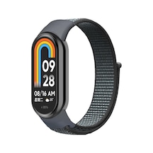 Xiaomi Mi Band 8 İçin Hasırlı Kordon Woven Sport Loop Gri Mi Band 8 İle Uyumlu Kordon - Gri Çok Renkli