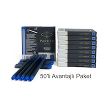 Parker Dolma Kalem Kartuşu Quink Yıkanabilir Mavi 50 Li Paket 1950383