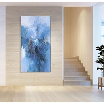 Dokulu Büyük Boy El Yapımı Yağlı Boya Tablo 75x126cm