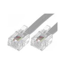 Wozlo Telefon Kablosu 10 CM 2 Ucu Soketli Fabrikasyon - 10 Adet