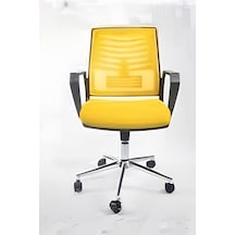 Ergonomik Ofis Sandalyesi Ayarlanabilir Yükseklik Döner Koltuk Rahat Çalışma Koltuğu Sarı