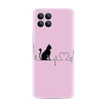 Omix X600 Kılıf Resimli Desenli Baskılı Silikon Kılıf Pink Cat Heart 1303