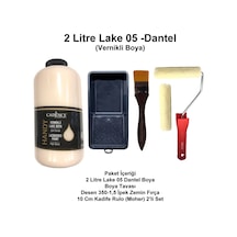 2 Litre Handy Lake-05 Dantel-krem Kendinden Vernikli Set Krem