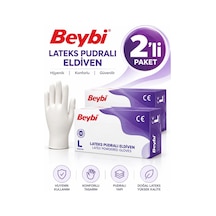 Beybi Lateks Eldiven Pudralı Large 100'lü 2 Adet