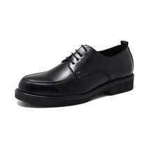 Ikkb Geniş Burunlu Şık Alçak Topuklu Rahat Erkek Casual Ayakkabı Siyah
