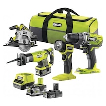 Ryobi Rck184-252s 18v 4'lü Set R18dd3+rrs1801m+rwsl1801+rlf18+rb18l20+rb18l50+rc18120 5133005692
