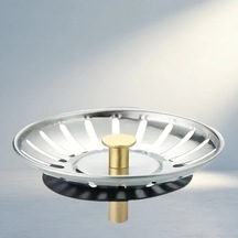 Evrensel Paslanmaz Çelik Lavabo Süzgeci 1 Adet Açık Bej