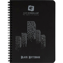 Alex Schoeller Spiralli Defter Plastik Kapak Siyah 60 Yp A4 100.04 Çok Renkli