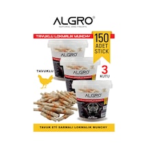 Algro Tavuk Göğüs Etli Lokmalık Munchy Stick 50 Adet 3 Kova