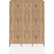 Hyperion Gardrop 10 Raflı 12 Kapaklı 2 Askılı 176x44x221 Çam-çam Beyaz