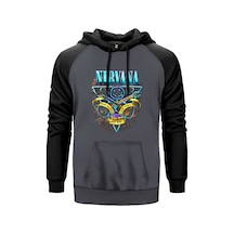 Nirvana Poster Gri Renk Reglan Kol Sweatshirt Gri