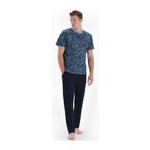 Eros 33050 Kısa Kol Erkek Pijama Takımı Mavi