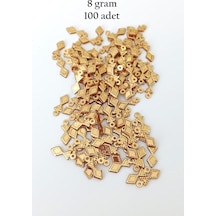 Oya Abiye Bileklik Kolye Pleksi Metalik Plastik Pul Altın Renk 8 Gram 100 Adet - Bnc476 Çok Renkli