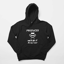 Producer Siyah Kapşonlu Sweatshirt Hoodie