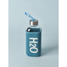 H2o Kare Kılıflı Pastel Renk Cam Matara 530 Ml Çok Renkli