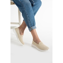Adımist Kadın Örme Ses Yapmaz Ortopedik Rahat Hafif Günlük Sneaker Ayakkabı Bej