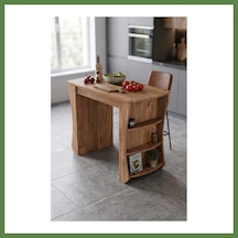 Bezos Mutfak Masası Mutfak Adası Ada Masa Bar Masası Kahvaltı Masası Raflı Çok Amaçlı Dolap Modern Masa 120x60 Cm 9836 Atlantik Çam Hb006 Atlantik - Çam