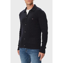 Tommy Hilfiger Pamuklu Polo Yaka Triko Kazak Erkek Kazak Mw0mw44756 Dw5 Lacivert