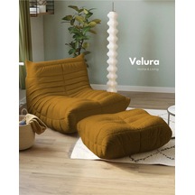 Muvva Berjer & Puflu Pofuduk Relax Koltuk & Armut Tekli Koltuk - Turuncu Turuncu-puflu