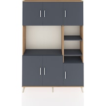 Arges Dolap 10 Raflı 6 Kapaklı 132x30x195 Çam-antrasit/antrasit Çam