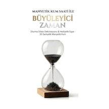 Manyetik Kum Saati Mıknatıslı Ahşap Standlı Dekoratif Masaüstü Hediyelik Süs Eşyası 14 Cm Diğer