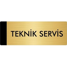 Metal Yönlendirme Levhası, Departman Kapı Isimliği Teknik Servis 5x20 Cm Altın Renk