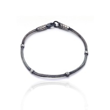 1000 Ayar Kazaziye Gümüş Oksitli Bileklik Unisex 201025696