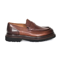 Tuna Hakiki Deri Kahverengi Loafer Erkek Ayakkabı Eva Taban - 3280 Kahverengi