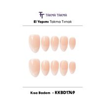 10'lu Kısa Badem Kkbd1749 Tekrar Kullanılabilir El Yapımı Protez Takma Tırnak Xs