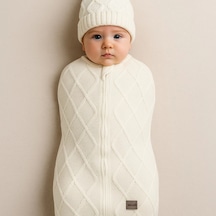 Bistyle Baby İn Swadding Triko Kundak 75108 Ekru Ekru